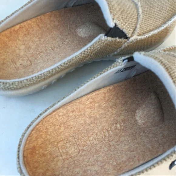 Spenco Siesta Tan Woven Slide Clogs Casual Comfort Shoes - Picture 6 of 14